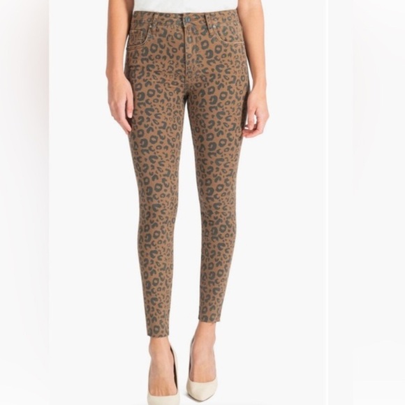 NWT Kut From the Kloth Donna Leopard Print High Waist Skinny Ankle jeans - Picture 1 of 14